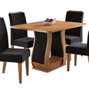 Ver imagem 2 de Conjunto para Sala de Jantar com 4 Cadeiras Inspirare Yescasa Preto/Mel