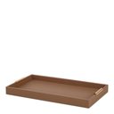 Ver imagem 1 de Bandeja em Mdf e Pu Marrom Alça em Metal Dourado Mart 40cm