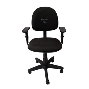 Cadeira Executiva Giratoria com Braço de Regulagem de Altura e Pistão a Gás com Base de Ferro Tecido