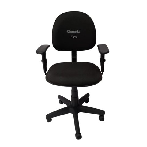 Cadeira Executiva Giratoria com Braço de Regulagem de Altura e Pistão a Gás com Base de Ferro Tecido