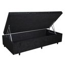 Ver imagem 1 de Cama Box com Baú Solteiro Extremo Reforçado em Madeira Suede Preto Homequeen