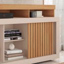 Ver imagem 5 de Painel Tv 60 Pol 180cm e Bancada com Rodízio Sala Navel Buriti/off White C01 - D’Rossi