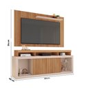 Ver imagem 3 de Painel Tv 60 Pol 180cm e Bancada com Rodízio Sala Navel Buriti/off White C01 - D’Rossi