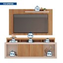 Ver imagem 2 de Painel Tv 60 Pol 180cm e Bancada com Rodízio Sala Navel Buriti/off White C01 - D’Rossi