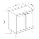 Ver imagem 2 de Balcão de 80 Cm 2 Portas 100% Mdf 1529 Linha Iluminata Genialflex