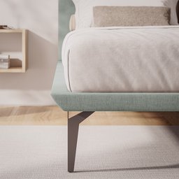 Cama Japonesa Toquio Casal com Cabeceira Almofada Linho Cinza - 2