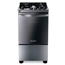 Fogão Brastemp 4 Bocas Inox com mesa de vidro, dupla chama e grill elétrico - BFO4VBR 220V - 1
