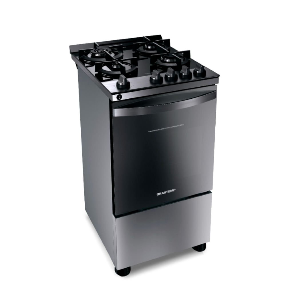 Fogão Brastemp 4 Bocas Inox com mesa de vidro, dupla chama e grill elétrico - BFO4VBR 220V - 2