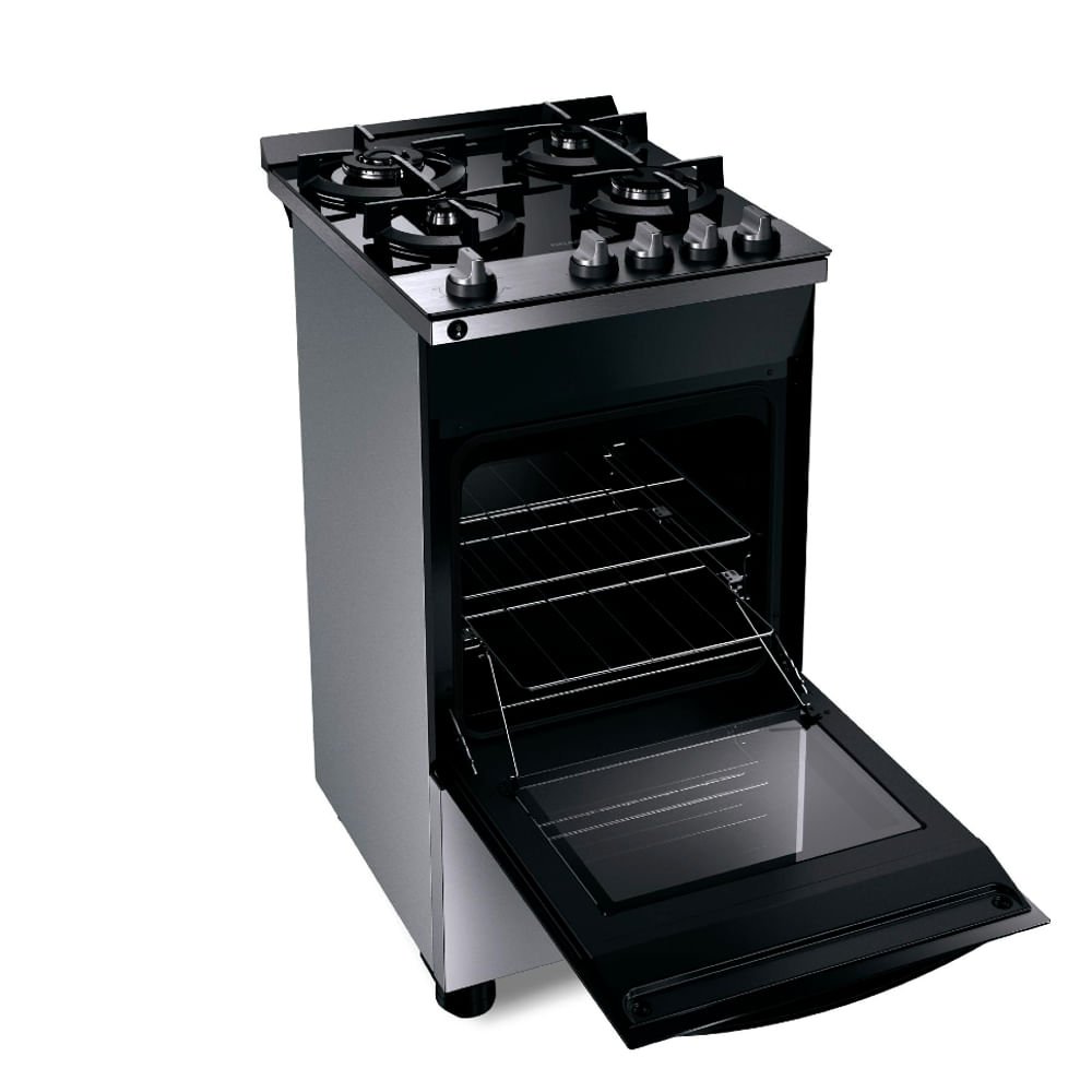 Fogão Brastemp 4 Bocas Inox com mesa de vidro, dupla chama e grill elétrico - BFO4VBR 220V - 4