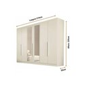 Ver imagem 4 de Guarda Roupa Casal 6 Portas (2 C/ Espelho) e 4 Gavetas Oslo Peroba/off White - Europa
