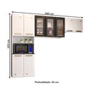 Ver imagem 5 de Cozinha Compacta Itajúba Suspensa 9 Portas com Vidro Branco/preto - Panorama Móveis