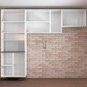 Ver imagem 6 de Cozinha Compacta Itajúba Suspensa 9 Portas com Vidro Branco/preto - Panorama Móveis