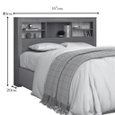 Ver imagem 4 de Cabeceira Lisboa com Prateleiras e Nicho Organizador P/ Cama Box Casal 140 Quarto Casal:cinamomo/off