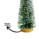 Ver imagem 3 de Kit 2 Mini Pinheiro de Mesa Iluminado 25cm Nevado com Led Sequencial e Base de Madeira