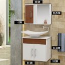 Ver imagem 3 de Gabinete Banheiro Bali 50 Cm Armário com Espelheira e Cuba:natura