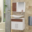 Ver imagem 2 de Gabinete Banheiro Bali 50 Cm Armário com Espelheira e Cuba:natura