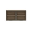 Ver imagem 1 de Armário Aéreo Etna 120cm 2 Portas Vidro Fumê - Carvalho Oak/off White Poliman