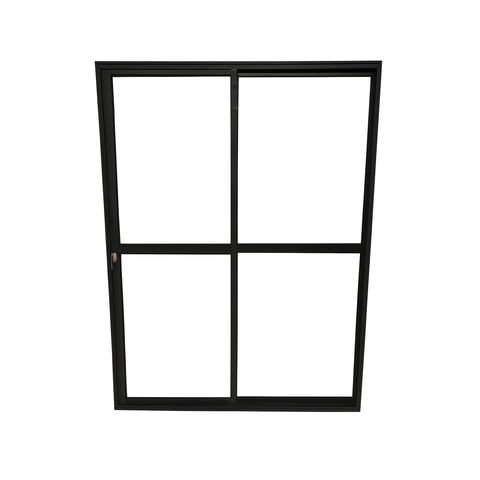 Porta Sacada 2 Folhas Móveis Aluminio Preto com Fechadura 2,10x1,20 Linha 25