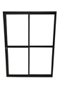 Ver imagem 1 de Porta Sacada 2 Folhas Móveis Aluminio Preto com Fechadura 2,10x1,20 Linha 25