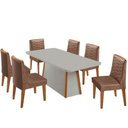 Ver imagem 2 de Mesa de Jantar Diane 180cm MDF Vidro com 6 Cadeiras Moderna Tork Off White Naturale Serigrafia