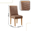 Ver imagem 3 de Mesa de Jantar Diane 180cm MDF Vidro com 6 Cadeiras Moderna Tork Off White Naturale Serigrafia