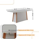 Ver imagem 4 de Mesa de Jantar Diane 180cm MDF Vidro com 6 Cadeiras Moderna Tork Off White Naturale Serigrafia