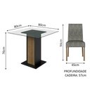 Ver imagem 3 de Conjunto Sala de Jantar Mesa Tampo de Vidro 4 Cadeiras Rustic/preto/silver Ivy Madesa