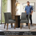 Ver imagem 4 de Conjunto Sala de Jantar Mesa Tampo de Vidro 4 Cadeiras Rustic/preto/silver Ivy Madesa