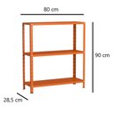 Ver imagem 2 de Estante Aço 3 Prateleiras Livros Cozinha Quarto Eaf007 Laranja