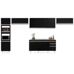 Armário de Cozinha Modulada 5 Peças CP15 com Pia Inox Preto - Lumil Lumil Móveis - 6