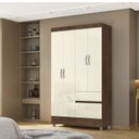 Ver imagem 7 de Guarda Roupa 102 Cm 4 Portas Plus 10090 Imbuia Champanhe Vlr