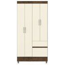 Ver imagem 1 de Guarda Roupa 102 Cm 4 Portas Plus 10090 Imbuia Champanhe Vlr