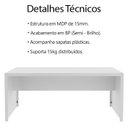 Ver imagem 3 de Escrivaninha Mesa Escritorio 180 Cm Me4185 Branco Tecno Mobili