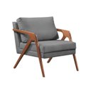 Ver imagem 3 de Kit 2 Poltronas Decorativas Mona Pés de Madeira e Linho Premium:cinza