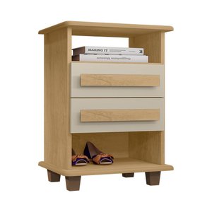 Mesa de Cabeceira Turim 2 Gavetas Cinamomo/off White