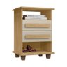 Mesa de Cabeceira Turim 2 Gavetas Cinamomo/off White - 1