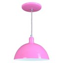 Ver imagem 1 de Pendente Meia Lua 24cm Luminária Lustre Alumínio Rosa