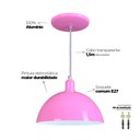 Ver imagem 4 de Pendente Meia Lua 24cm Luminária Lustre Alumínio Rosa