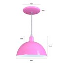 Ver imagem 3 de Pendente Meia Lua 24cm Luminária Lustre Alumínio Rosa