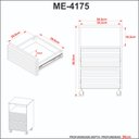 Ver imagem 4 de Gaveteiro Escritório 2 Gavetas com Rodízios Tecnomobili Branco - Me4175