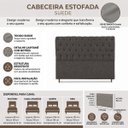 Ver imagem 7 de Cabeceira para Cama Casal Queen Estofada Captone 1,58 Mts Luna Vilajo: Suede Crush Cacau