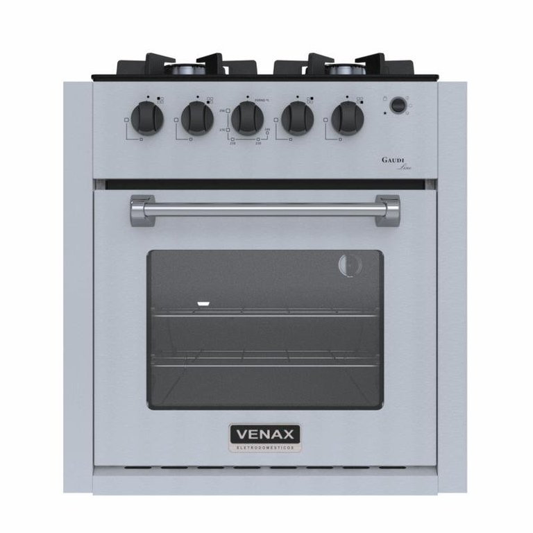 Fogao de Embutir 4 Bocas Venax Gaudi Line Inox Gas Glp Fogao de Embutir 4 Bocas Venax Gaudi Line Inox Gas Glp
