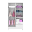 Ver imagem 3 de Guarda Roupa Solteiro Astro 110cm 4 Portas 2 GavetasFLEX - Branco/Rosa Demóbile