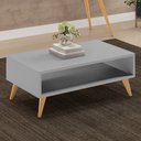 Ver imagem 2 de Mesa de Centro para Sala de Estar Pés Palito Cannes L03 Cinza - Lyam Decor