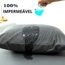 Ver imagem 2 de Capa Travesseiro Impermeável Hospitalar C/ Ziper 50x70 Bagun:cinza