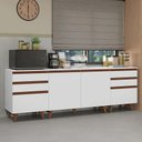 Ver imagem 1 de Kit com Três Balcões de Cozinha 2 Portas 6 Gavetas (com Tampo) Branco Reims Madesa
