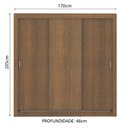 Ver imagem 4 de Guarda-Roupa Casal Madesa Lyon Plus 3 Portas de Correr 4 Gavetas Rustic Cor:Rustic