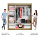Ver imagem 5 de Guarda-Roupa Casal Madesa Lyon Plus 3 Portas de Correr 4 Gavetas Rustic Cor:Rustic