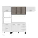Ver imagem 2 de Cozinha Compacta Amara 8 Portas 4 Gavetas com Vidro 40250779 Branco - Politorno