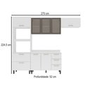 Ver imagem 4 de Cozinha Compacta Amara 8 Portas 4 Gavetas com Vidro 40250779 Branco - Politorno